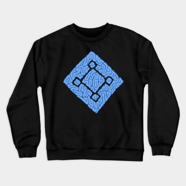 square brain blue Crewneck Sweatshirt by EvanBright